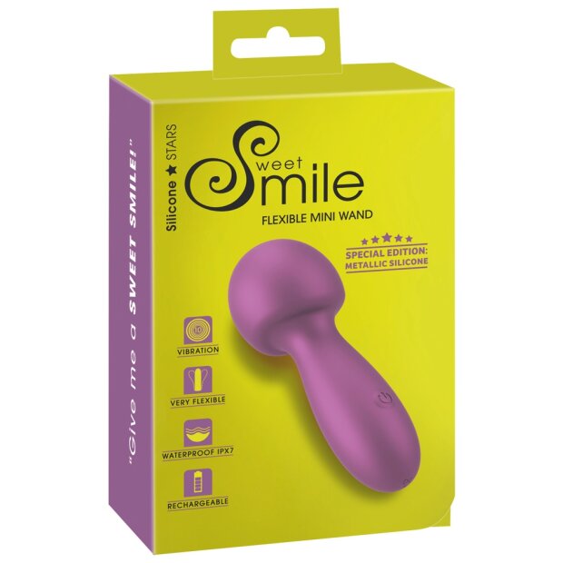 You2Toys Sweet Smile Metallic Mini Wand Vibrator Lila 11,6 cm ⌀ 4,1 cm