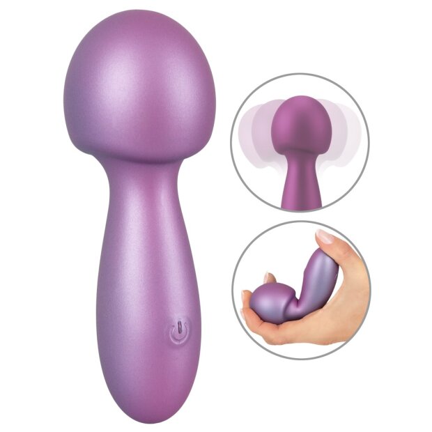 You2Toys Sweet Smile Metallic Mini Wand Vibrator Lila 11,6 cm ⌀ 4,1 cm