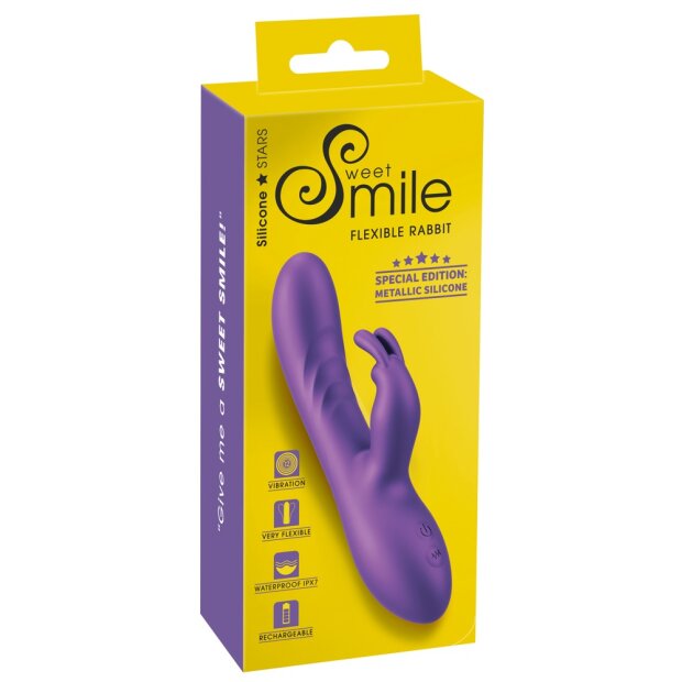 You2Toys Sweet Smile Flexible Rabbit Vibrator Lila 18,3 cm ⌀ 3,3 cm