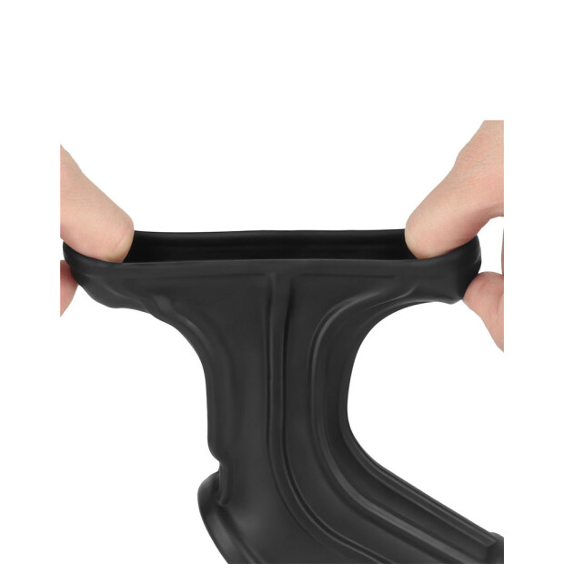 Love Toy Vibrierende Penis und Hodenhülle Schwarz