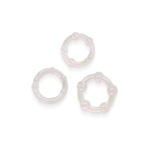 NS Novelties Fantasia Intensity Rings Ensemble de 3 Anneaux Péniens Blanc Ø 2,9 - 3,7 cm