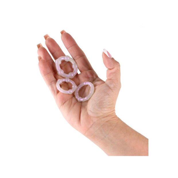 NS Novelties Fantasia Intensity Rings Ensemble de 3 Anneaux Péniens Blanc Ø 2,9 - 3,7 cm