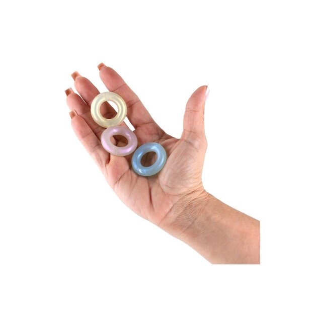 NS Novelties Fantasia Stamina Ensemble de 3 Anneaux Péniens Multicolore Ø 3,4 cm