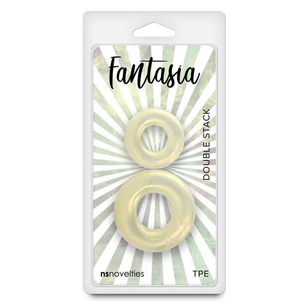 NS Novelties Fantasia Double Stack 2-Piece Penis Ring Set Transparent Ø 5 cm