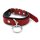 Kiotos Leather Collar with O-Ring Black Red