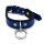 Kiotos Leather Collar with O-Ring Black Blue