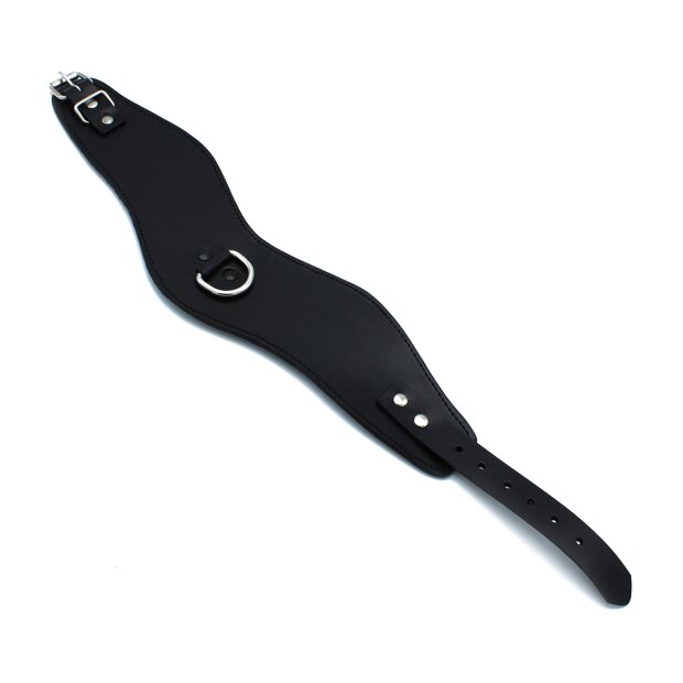 Kiotos Collier en Cuir Contouré avec Anneau en D Noir