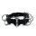 Kiotos Leather Collar with 7 Statement Rings Black