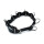 Kiotos Leather Collar with 7 Statement Rings Black