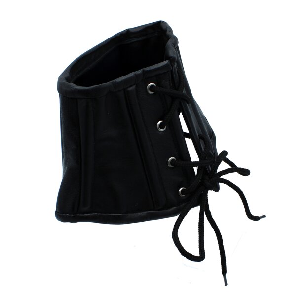 Kiotos Leather Collar in Corset Style Black