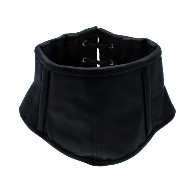 Kiotos Leather Collar in Corset Style Black