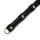 Kiotos Leather Whip with D-Ring Black Gold