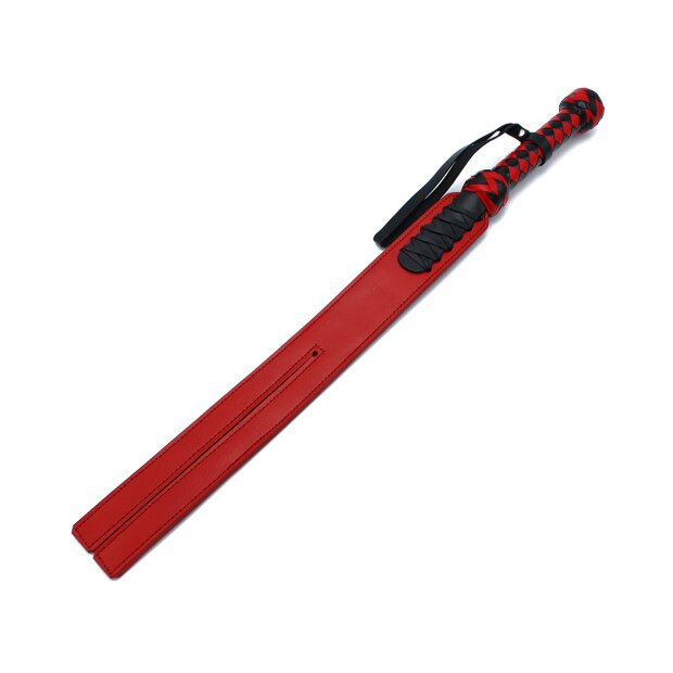 Kiotos Black & Red Leather Y-Paddle Whip