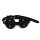 Kiotos Black Leather Blindfold with Adjustable Eye Patches