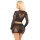 Leg Avenue Shiny Net Crop + Mini Skirt Black