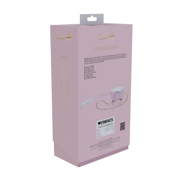 Paris Collection Collar with Leash Pink