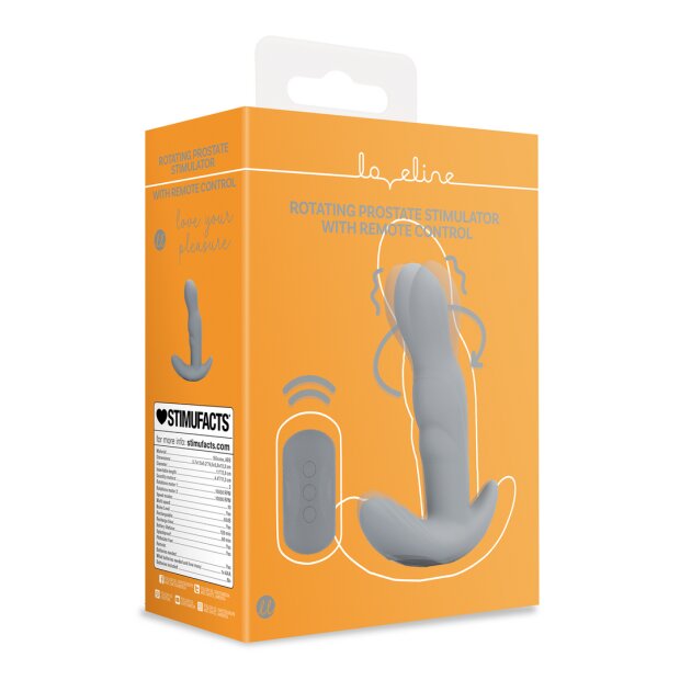 Loveline Rotating Prostate Stimulator with Remote Control - Gotham Grey