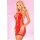 Pink Lipstick Nahtloses Kleid mit V-Ausschnitt Rot Onesize - Queensize