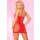 Pink Lipstick Nahtloses Kleid mit V-Ausschnitt Rot Onesize - Queensize