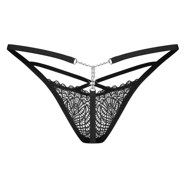 Obsessive String en dentelle séduisante Noir L/XL