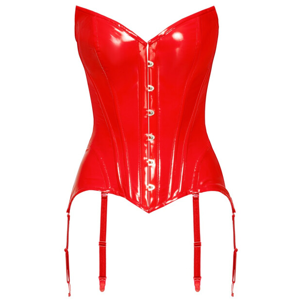 Black Level Vinyl Corset red XL