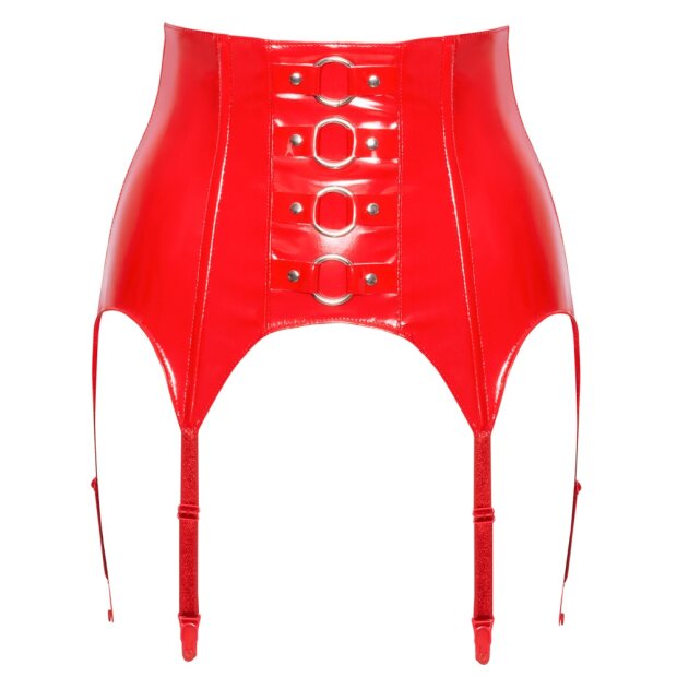 Black Level Vinyl Suspender Straps red M