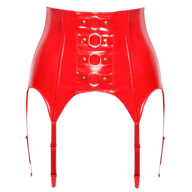 Black Level Vinyl Suspender Straps red 2XL