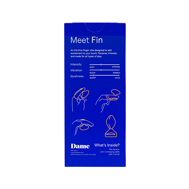Dame Fin 2.0 Finger Vibrator Citrus