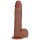 RealRock Vibrating and Rotating Straight Cock with Balls - 8 / 20,5 cm - Tan
