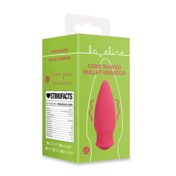 Loveline Cone Shaped Bullet Vibrator - Blushing Red