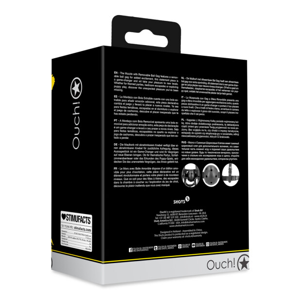 Muzzle with Removable Ball Gag - Black