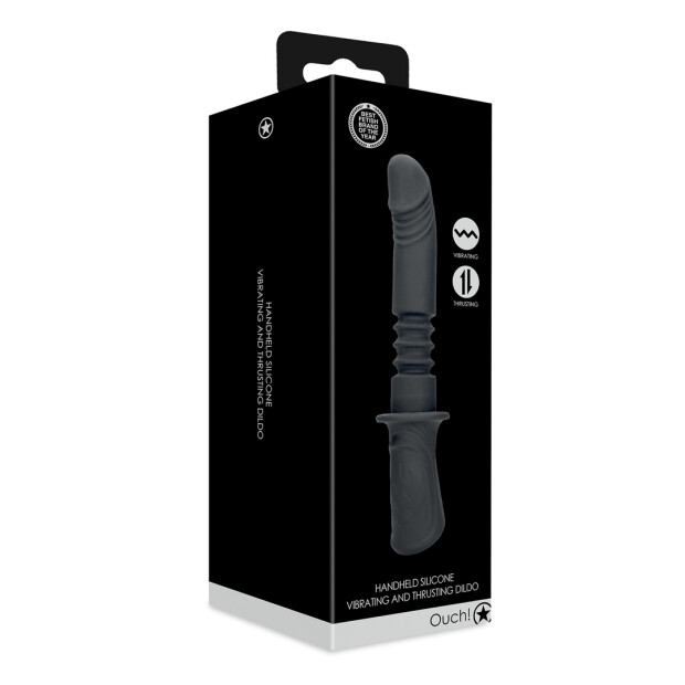 Hand Held Vibrating and Thrusting Sex Machine Black
