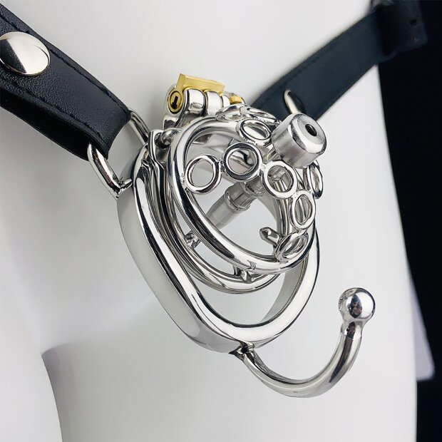 Kiotos Decorated Chastity Device with Belt Silver