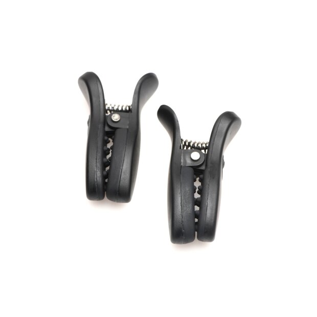 XR Brands Dark Grip Vibrating Nipple Clamps Black