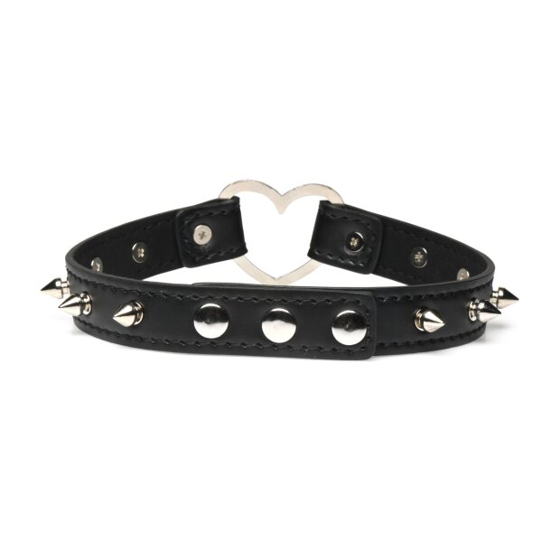 XR Brands Spiked Heart Choker Black