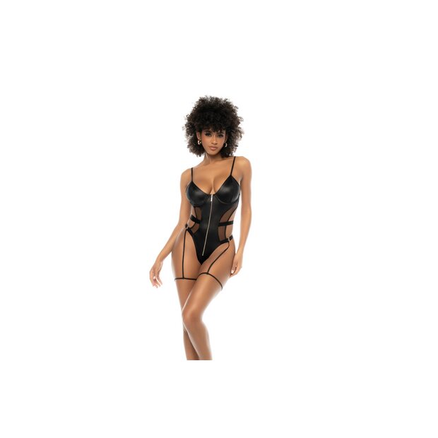 MAPALÉ Bodysuit Wet Look Schwarz S/M - L/XL