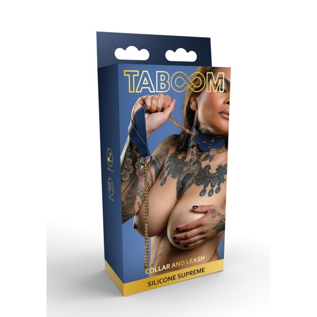 Taboom Silicone Collar and Leash Blue