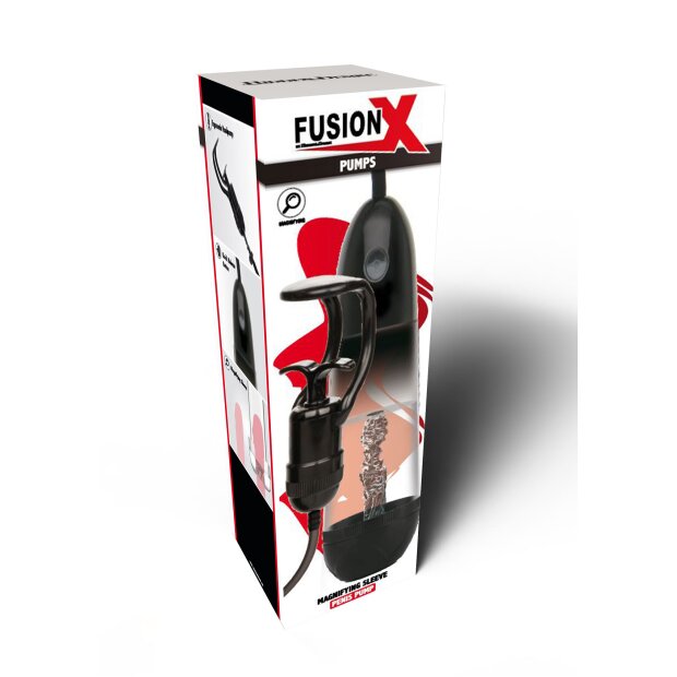 Hidden Desire Fusion X Magnifying Sleeve Penis Pumpe Schwarz 30,5 cm ⌀ 6,5 cm