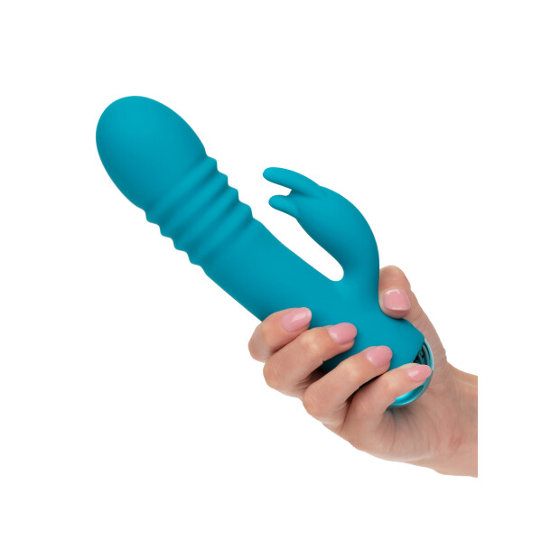 CalExotics Thicc Chubby Thrusting Tickler Vibrator Blau 21 cm