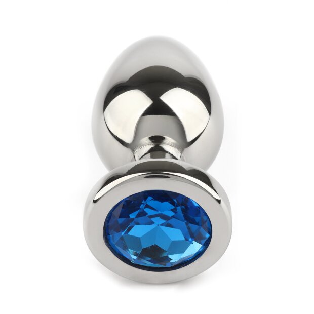 Mr. Steel Jewled Butt Plug Small Blue 2,5 cm