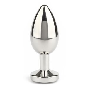 Mr. Steel Jewled Butt Plug Medium Aqua 3 cm