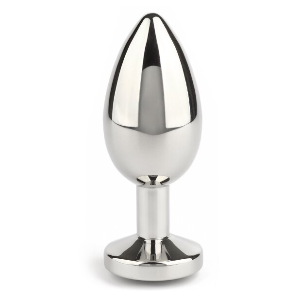 Mr. Steel Jewled Butt Plug Medium Black 3 cm