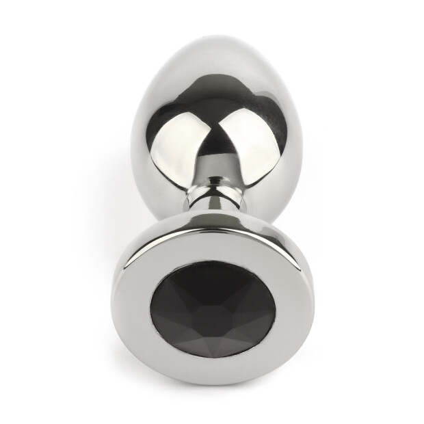 Mr. Steel Jewled Butt Plug Medium Black 3 cm