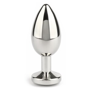 Mr. Steel Jewled Butt Plug Medium Black 3 cm