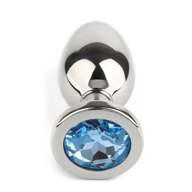 Mr. Steel Jewled Butt Plug Large Aqua 3,8 cm