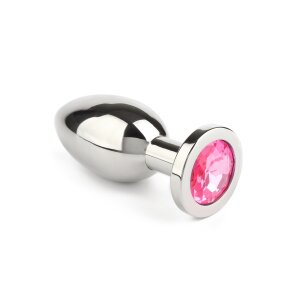 Mr. Steel Jewled Butt Plug Large Pink 3,8 cm