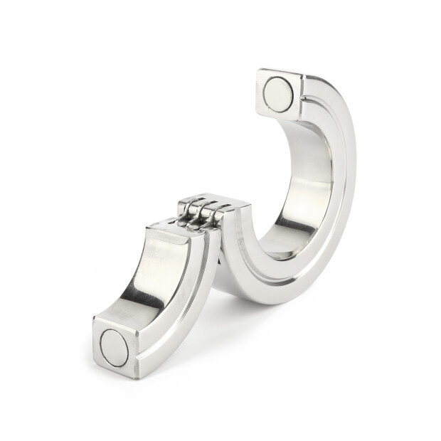 Mr. Steel Hinged Magnetic Cockring 40 mm Silver