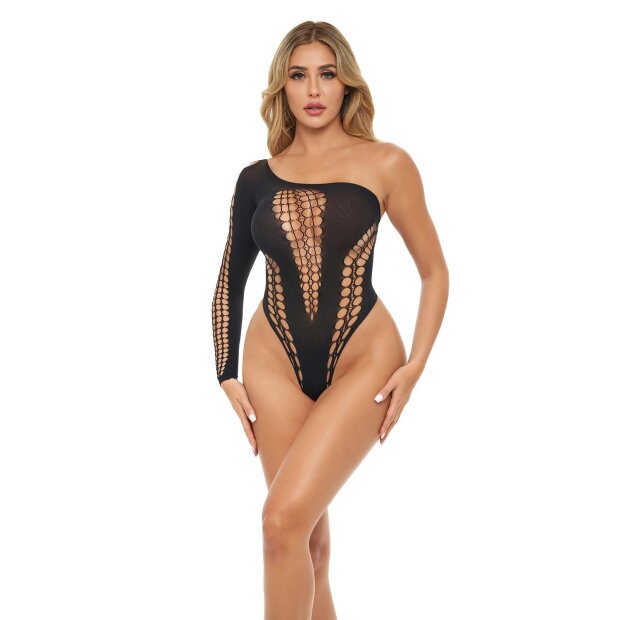 Dollar Sign Bodysuit Black Onesize - Queensize