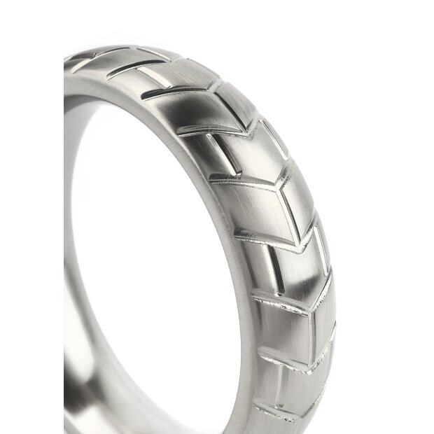 Mr. Steel MeGa Tire C-Ring Satin 55 mm Silver
