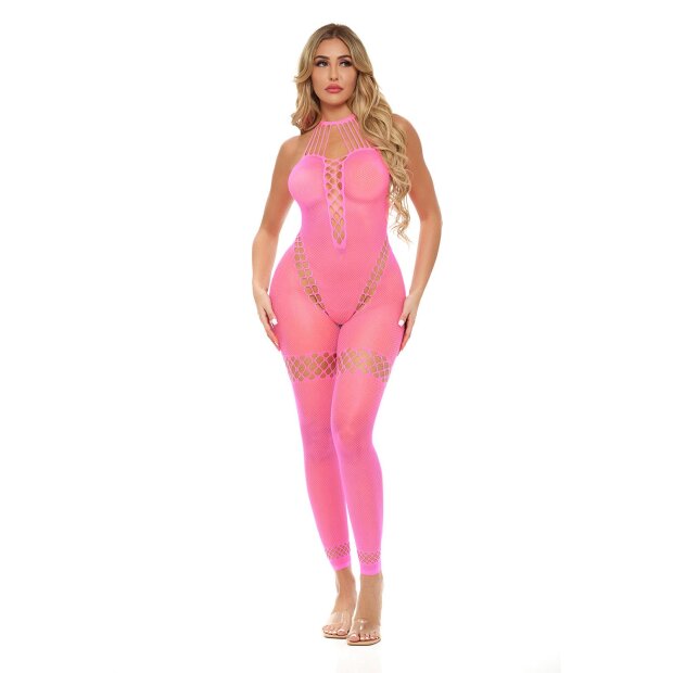 Take You There Bodystocking Pink Onesize - Queensize
